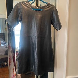 Topshop black leather dress
